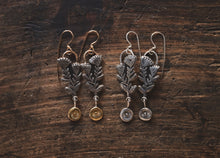 Load image into Gallery viewer, Winter Bloom + Sun Earrings