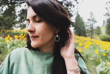 Load image into Gallery viewer, Sterling Silver Sun Hoops