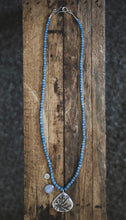 Load image into Gallery viewer, Beaded Balance Necklace - Dendritic Limestone + Blue Calcedony