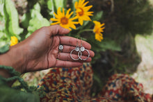 Load image into Gallery viewer, Sterling Silver Sun Hoops