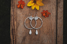 Load image into Gallery viewer, Silver Drop Big Sky Hoops