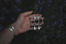 Load image into Gallery viewer, Silver Drop Big Sky Hoops