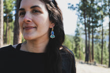 Load image into Gallery viewer, Lapis + Turquoise Bloom Earrings