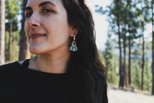 Load image into Gallery viewer, Montana Agate + Turquoise Bloom Earrings