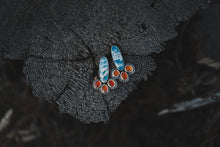 Load image into Gallery viewer, Plume Agate + Carnelian Bloom Studs