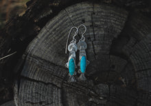 Load image into Gallery viewer, Turquoise Rising Trout Earrings