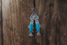 Load image into Gallery viewer, Turquoise Rising Trout Earrings