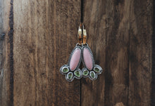 Load image into Gallery viewer, Pink Opal + Peridot Bloom Earrings