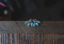 Load image into Gallery viewer, Amethyst + Turquoise Bloom Studs