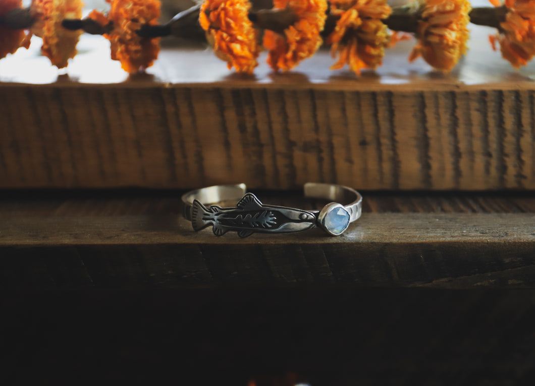 Wildflower Trout Cuff: Moonstone