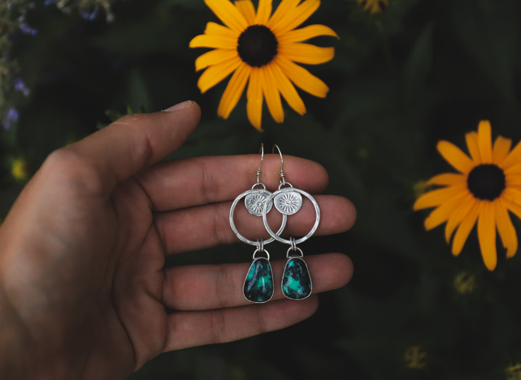 High Noon Turquoise Hoops