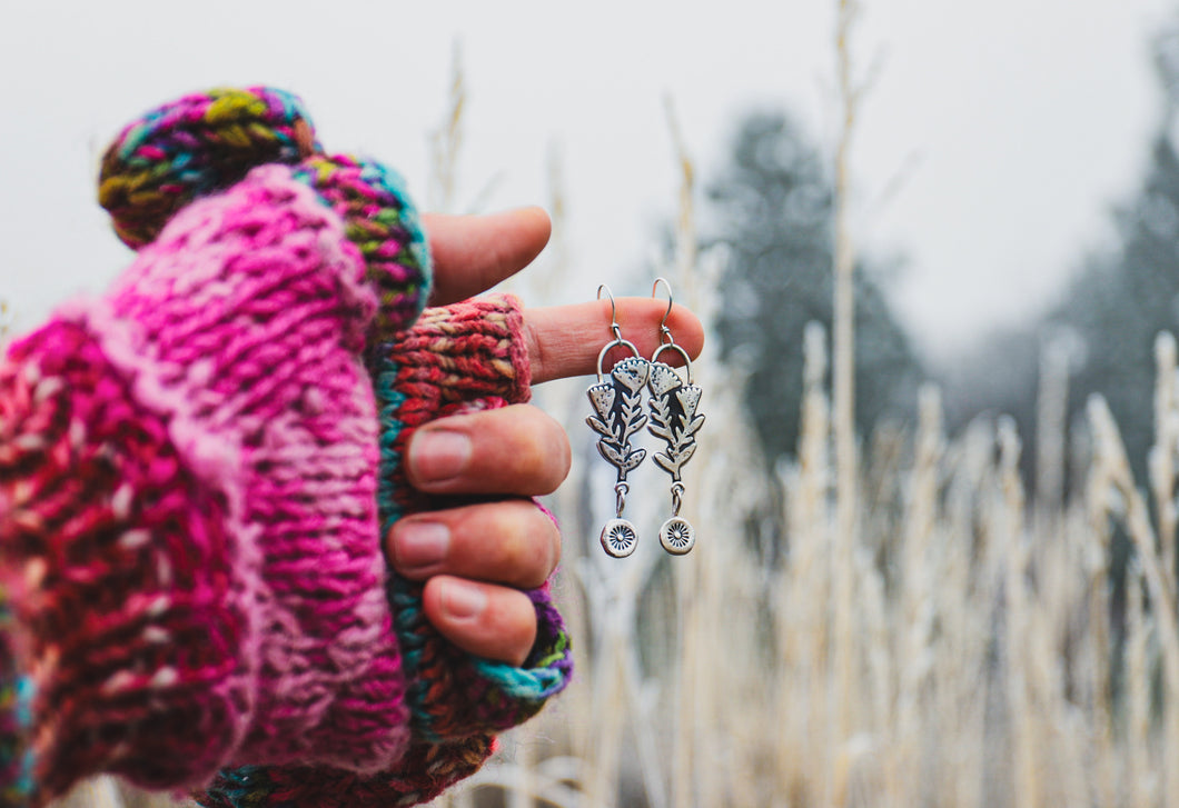 Winter Bloom + Sun Earrings