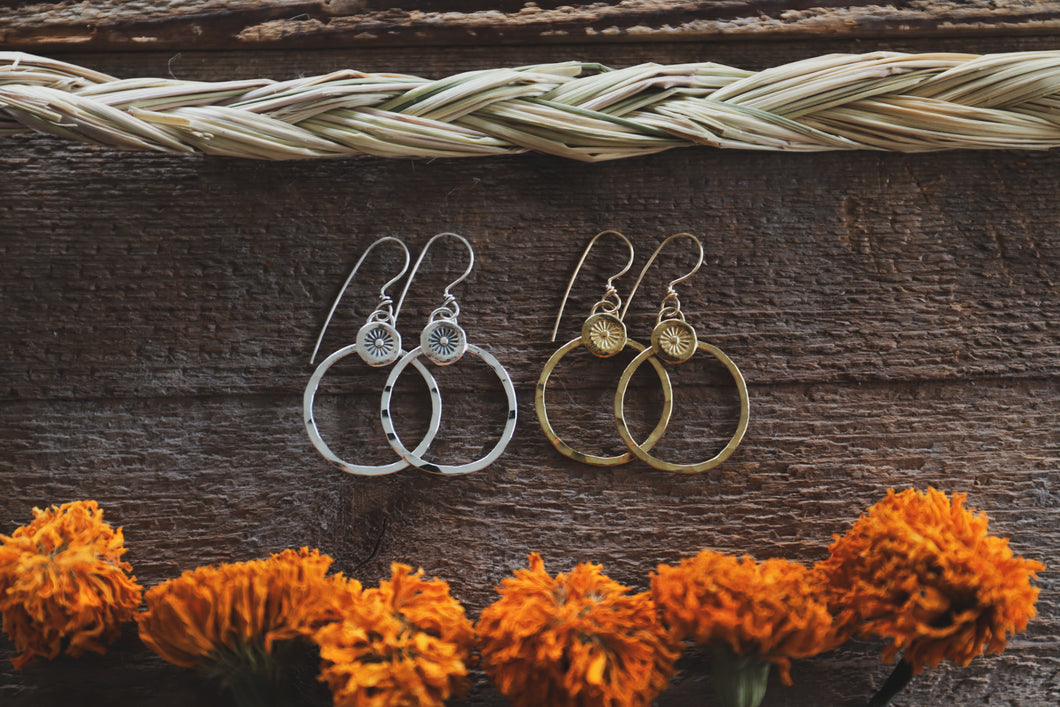 Sun Hoop Dangles
