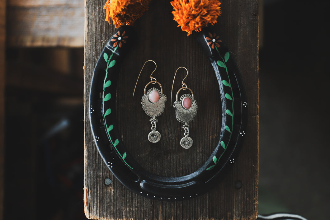 Pink Opal Spring Chick Dangles