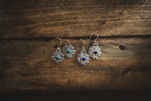 Load image into Gallery viewer, Lapis Tiny Bloom Dangles
