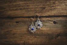 Load image into Gallery viewer, Lapis Tiny Bloom Dangles
