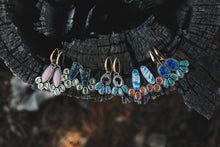 Load image into Gallery viewer, Montana Agate + Turquoise Bloom Earrings

