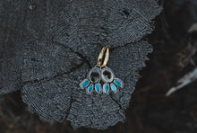 Load image into Gallery viewer, Montana Agate + Turquoise Bloom Earrings

