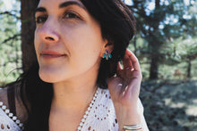 Load image into Gallery viewer, Amethyst + Turquoise Bloom Studs
