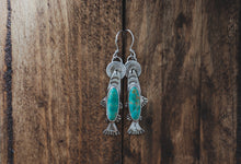 Load image into Gallery viewer, Turquoise Rising Trout Earrings

